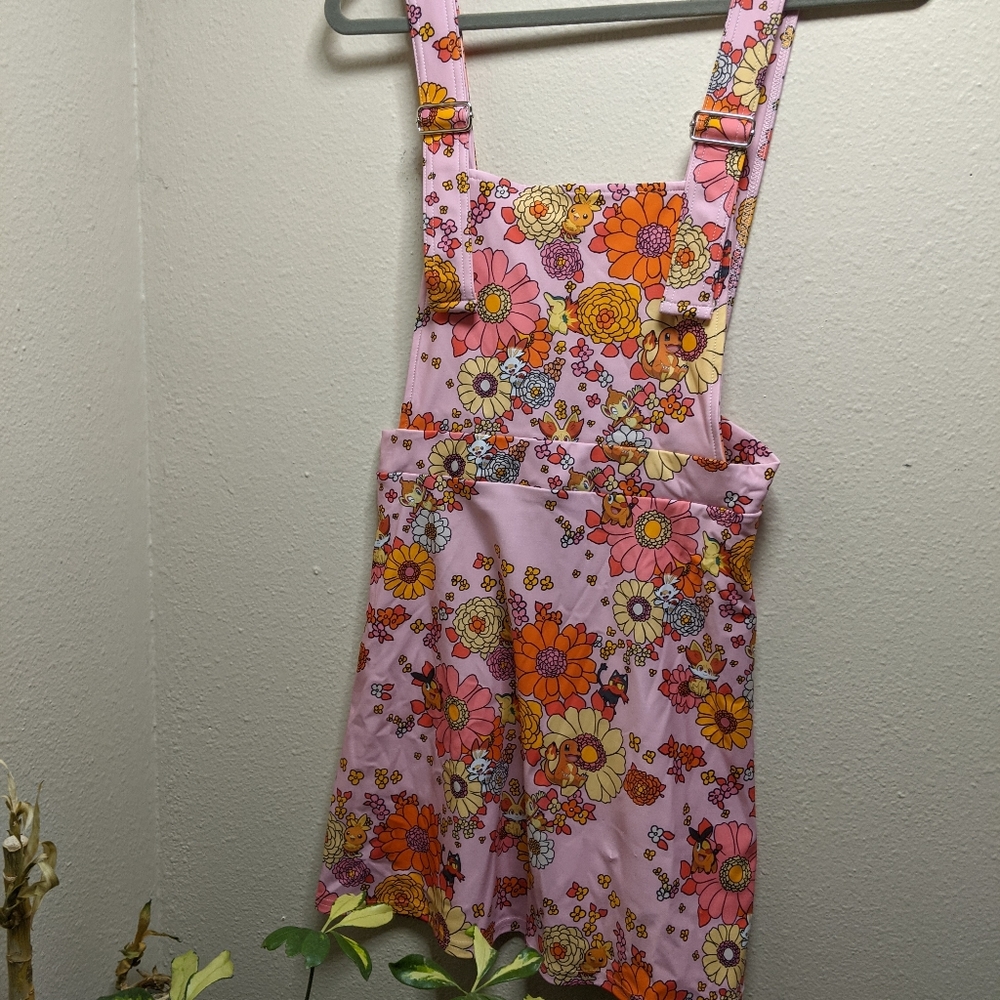 Fire-Type Floral A-Line Apron Dress (Blackmilk)